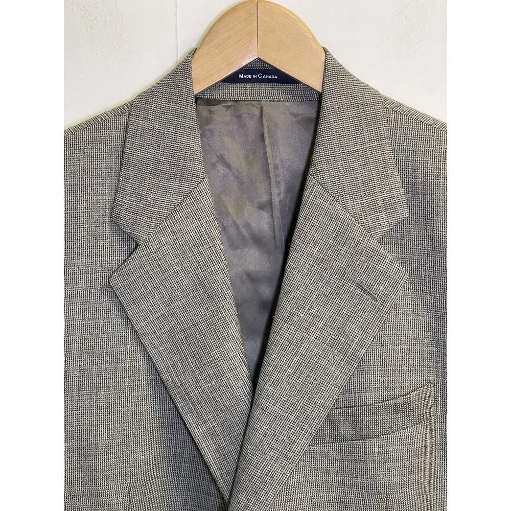 Chaps Ralph Lauren Blazer Jacket Mens 40R Regular Grey Wool, Linen Sport‎ Coat